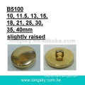 gold slightly raised dome shank button for clothing (#B5100)